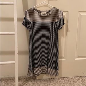 Black and white striped dress